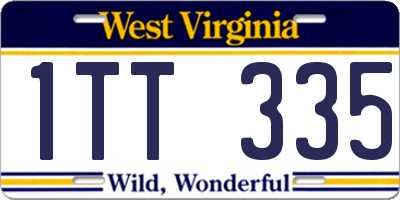 WV license plate 1TT335