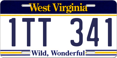 WV license plate 1TT341