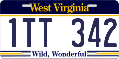 WV license plate 1TT342