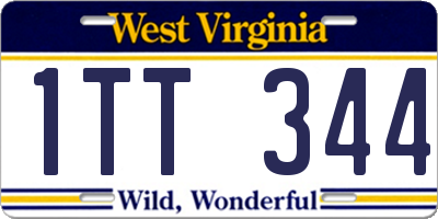 WV license plate 1TT344