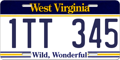 WV license plate 1TT345