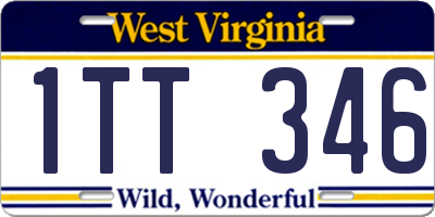 WV license plate 1TT346