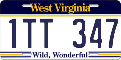 WV license plate 1TT347