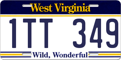 WV license plate 1TT349