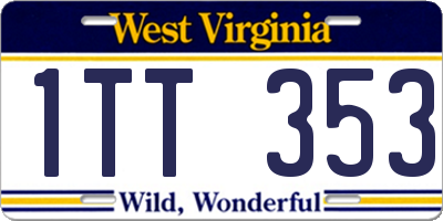 WV license plate 1TT353