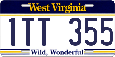 WV license plate 1TT355