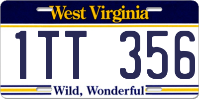 WV license plate 1TT356