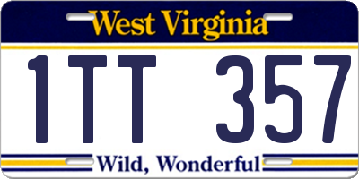 WV license plate 1TT357