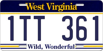 WV license plate 1TT361