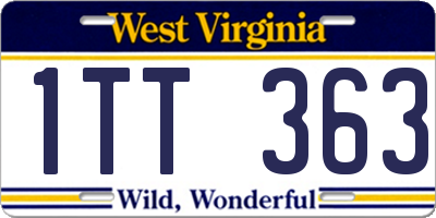 WV license plate 1TT363