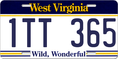 WV license plate 1TT365