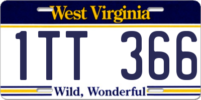 WV license plate 1TT366