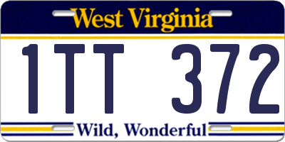 WV license plate 1TT372