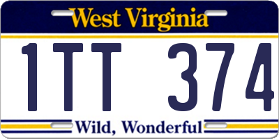 WV license plate 1TT374
