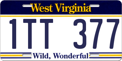 WV license plate 1TT377