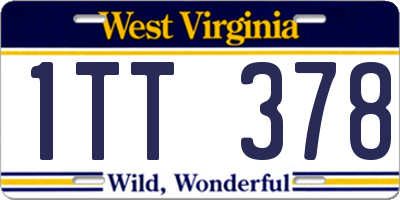 WV license plate 1TT378