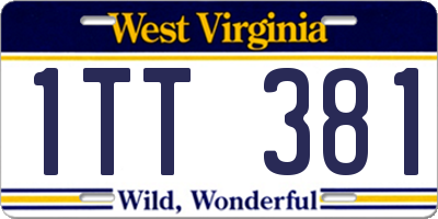 WV license plate 1TT381