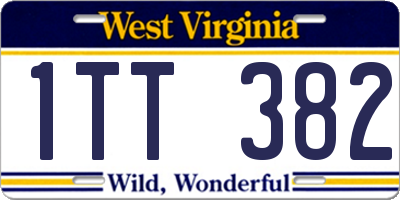 WV license plate 1TT382