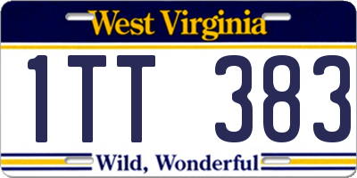 WV license plate 1TT383