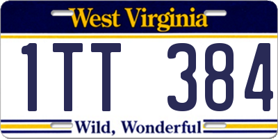 WV license plate 1TT384