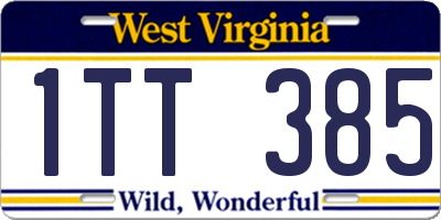 WV license plate 1TT385