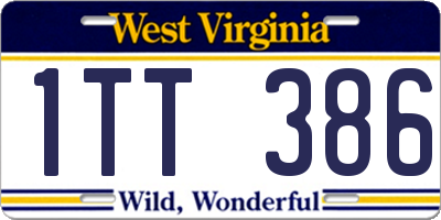WV license plate 1TT386