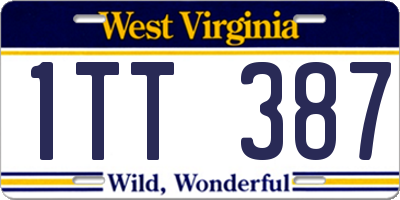WV license plate 1TT387