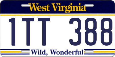 WV license plate 1TT388