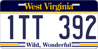 WV license plate 1TT392