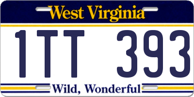 WV license plate 1TT393