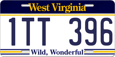 WV license plate 1TT396
