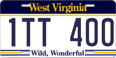 WV license plate 1TT400