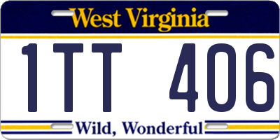 WV license plate 1TT406