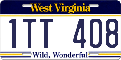 WV license plate 1TT408