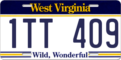 WV license plate 1TT409