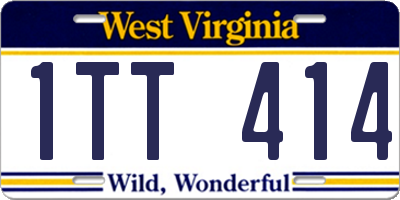 WV license plate 1TT414