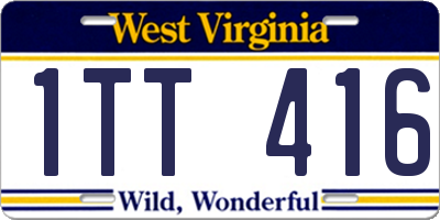 WV license plate 1TT416