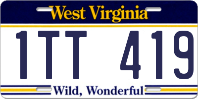 WV license plate 1TT419