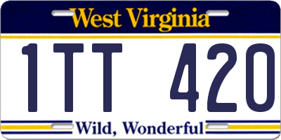 WV license plate 1TT420