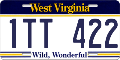 WV license plate 1TT422
