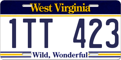 WV license plate 1TT423