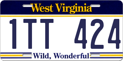 WV license plate 1TT424
