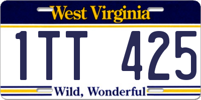 WV license plate 1TT425