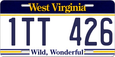 WV license plate 1TT426