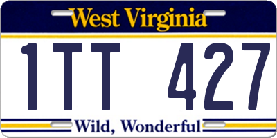WV license plate 1TT427