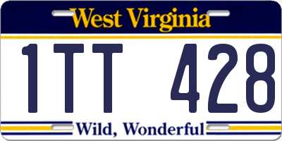 WV license plate 1TT428