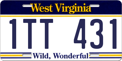 WV license plate 1TT431