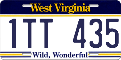 WV license plate 1TT435