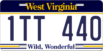 WV license plate 1TT440