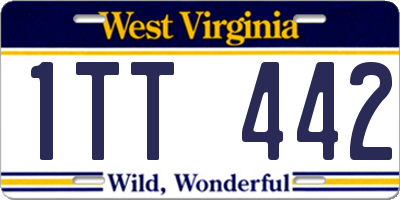 WV license plate 1TT442
